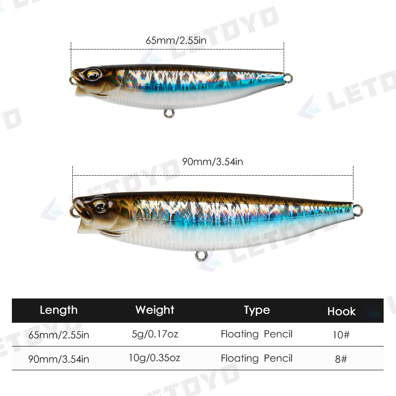 레토요 65mm 5g/90mm 10g 서페이스 펜슬 낚 - Fishing Lure Topwater 리뷰 및 가격