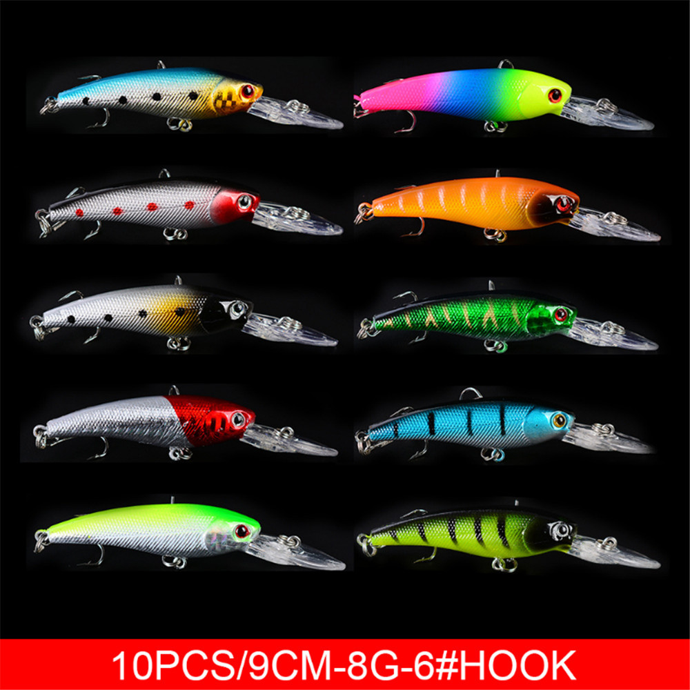 20 개/몫 미노우 낚시 미끼 세트베이스 신선한 바닷물 - Fishing Lure Topwater 리뷰 및 가격