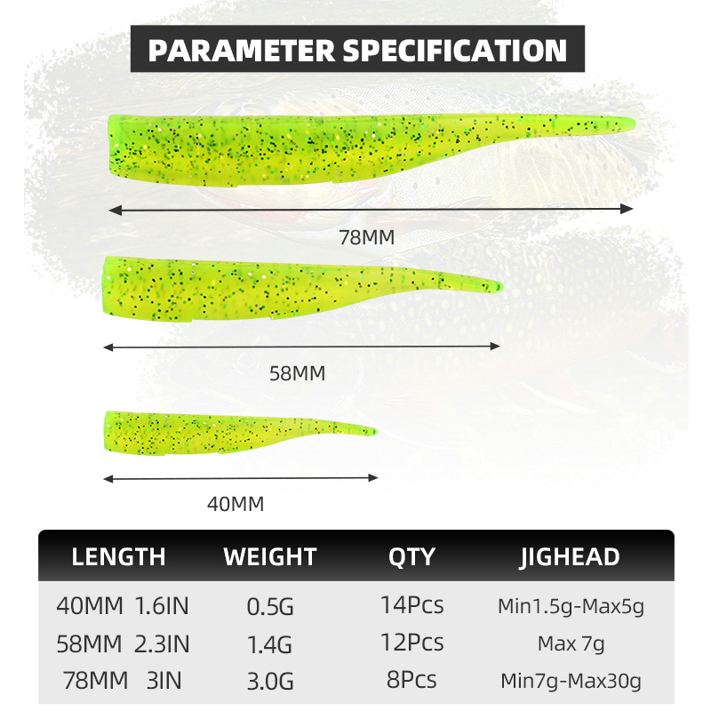 BLUX-신제품 다트 웜 소프트 미끼 58MM 78MM - Fishing Lure Soft Plastic 리뷰 및 가격