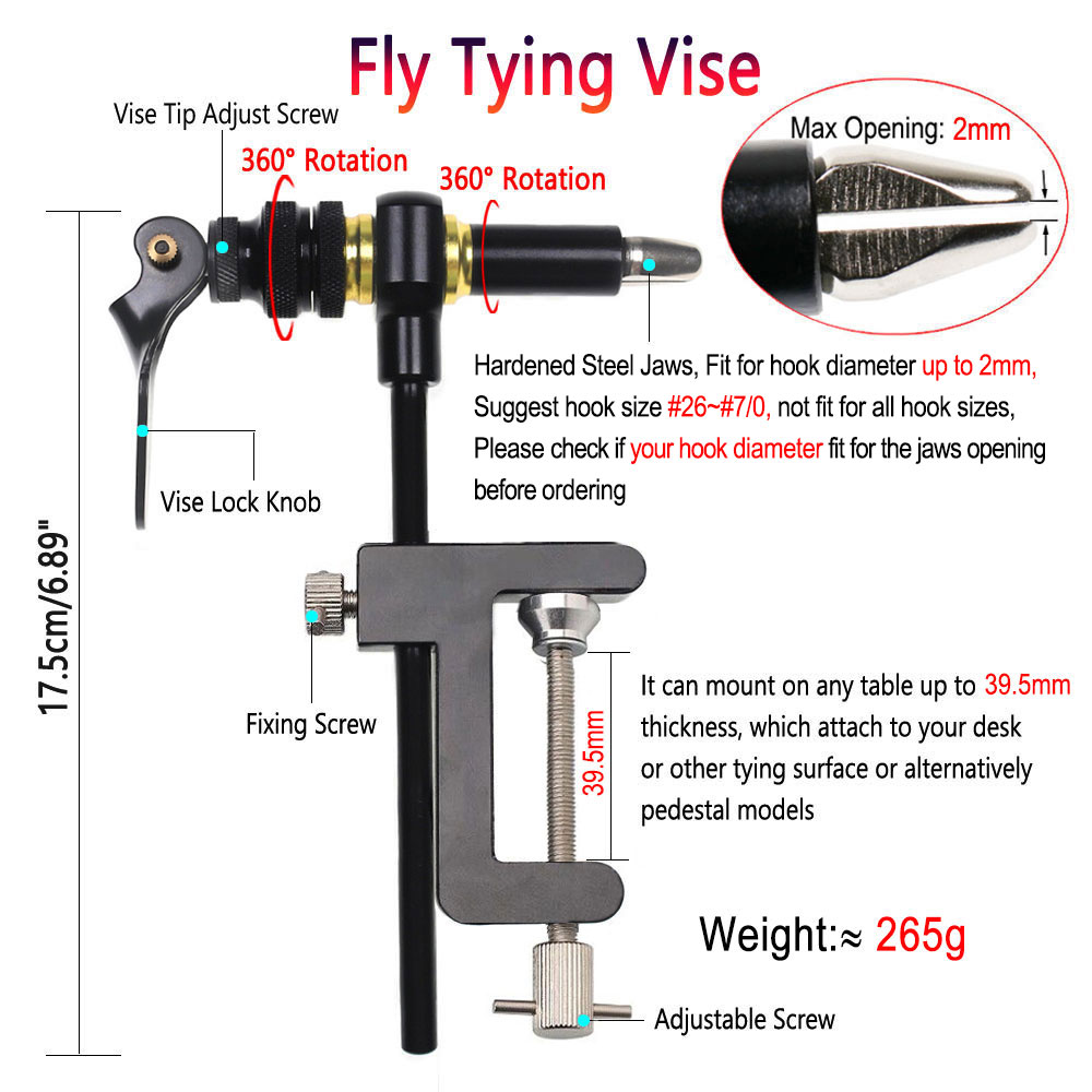 비무 360 °   회전식 C-클램프 플라이 타잉 바이 - Fishing Lure Spinner 리뷰 및 가격