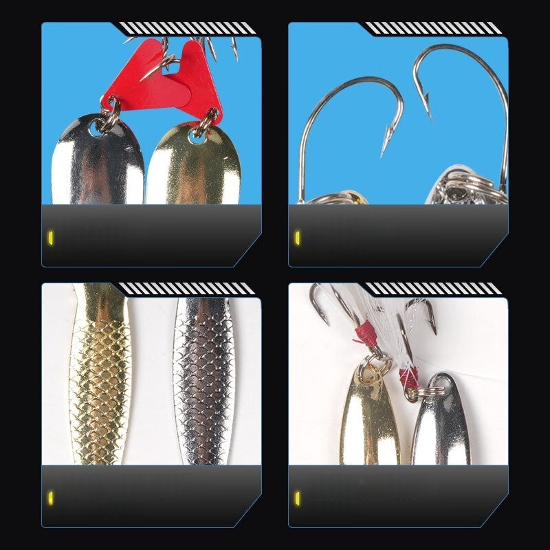낚시 루어 키트 16종 세트 트롤링 지깅 루어 금속 스 - Fishing Lure Spoon 리뷰 및 가격