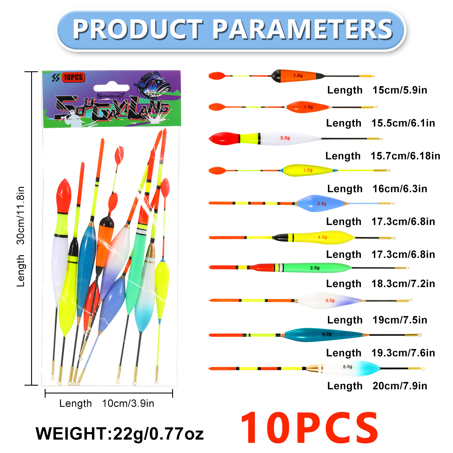 EVA 낚시 플로트 세트 10pc 1.5-5g 조정 가 - Fishing Lure Topwater 리뷰 및 가격